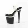 Pleaser - FLAMINGO808MLS Ankle strap sandal, Pole dance shoes - Black/Transparent Product image